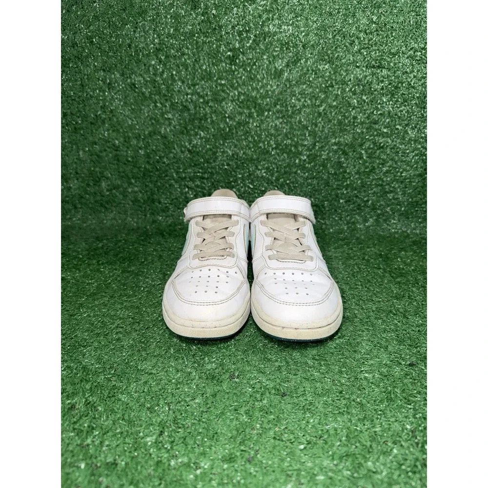 Nike Kids Youth Size 1Y Court Borough Low White Walking Shoes Slip On Sneakers